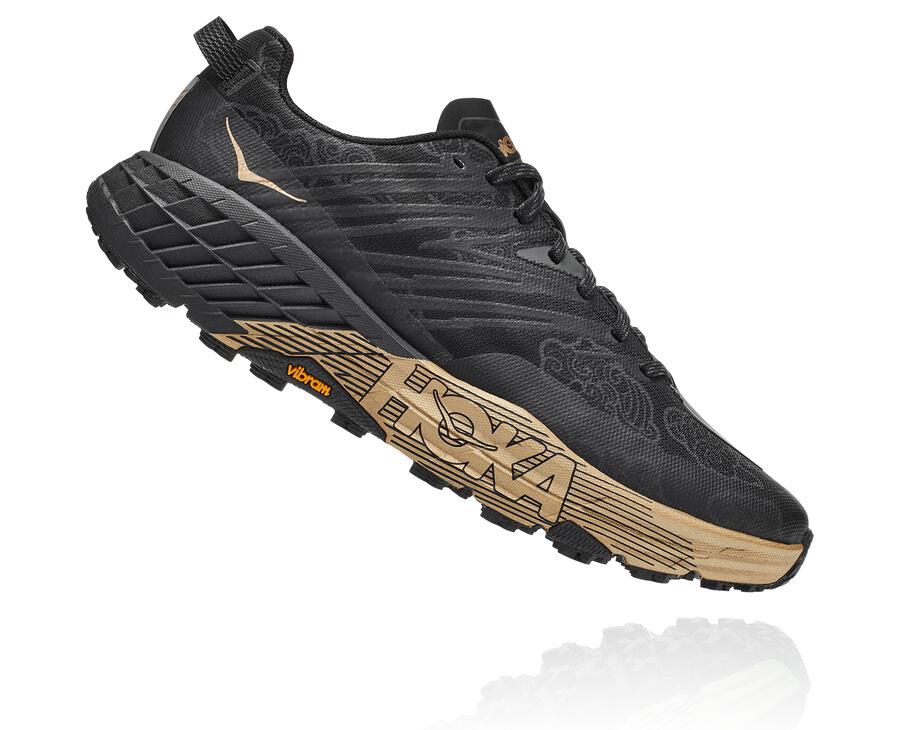 Hoka One One Speedgoat 4 Cny Trailskor Dam - Svarta/Guld - XLTWP-5247